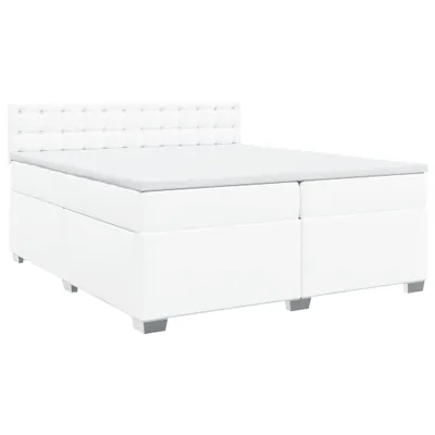Produktbild von vidaXL Boxspringbett mit Matratze Weiß 200x200 cm Kunstleder