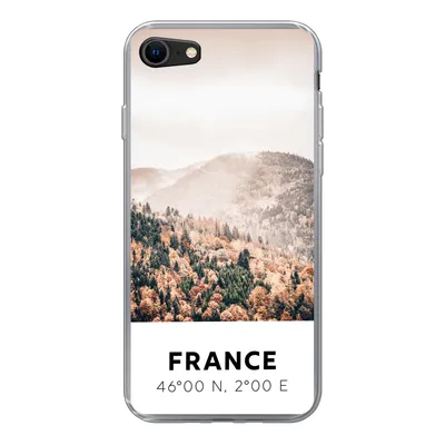 Produktbild von MuchoWow® Handyhülle Schutzhülle Hülle für iPhone 7 Frankreich - Herbst - Mons Silikon Softcase Handy Hülle - Kartenhalter