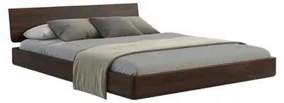 Produktbild von Schwebebett aus massivem Buchenholz Visby LENA ohne Nachttische, 160x200 cm, Farbe Palisander