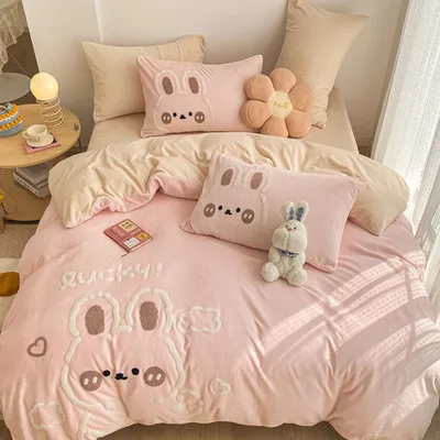 Produktbild von 360Home Dreiteiliges Herbst/Winter-Set mit verdicktem Bezug aus Korallenvlies 200*230cm