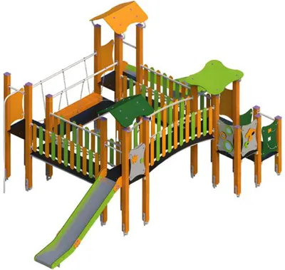 Produktbild von Spielplatz Rutschbahn Klettergerüst Spielstätte Bewegungsfläche Erlebnisplatz