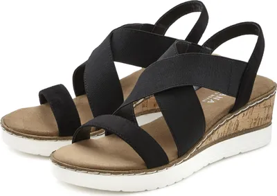 Produktbild von LASCANA Sandalette Sommerschuh, offener Schuh, Sandale, Keilsandalette, schwarz Größe 42