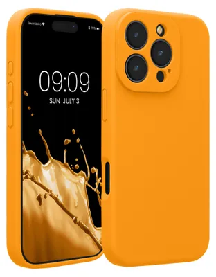 Produktbild von kwmobile Handyhülle kompatibel mit Apple iPhone 16 Pro Hülle - gummierte Handy Case aus Silikon in Fruity Orange