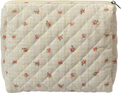 Image de Juleeze JZTB0088 Trousse de toilette beige à motif de roses 25 x 5 x 22 cm