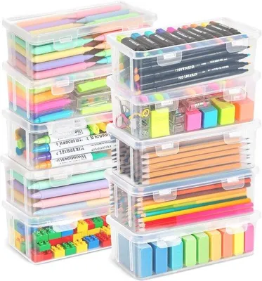 Image de Boîte de rangement en plastique avec couvercle à clic, empilable, sans BPA, taille moyenne