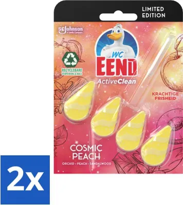 Obrázek produktu pro Toaletní kachna - Active Clean Cosmic Peach - Toaletní blok - Ovocná broskvová vůně - 38 gr - výhodné balení - 2 kusy