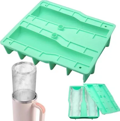 Produktbild von Silikon-Eiswürfel-Form, wiederverwendbar, Becher geeignet, blau