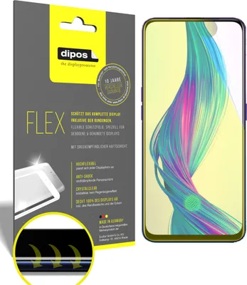 Produktbild von 2x Schutzfolie für Oppo Realme X Folie, 100% Displayabdeckung, dipos Flex