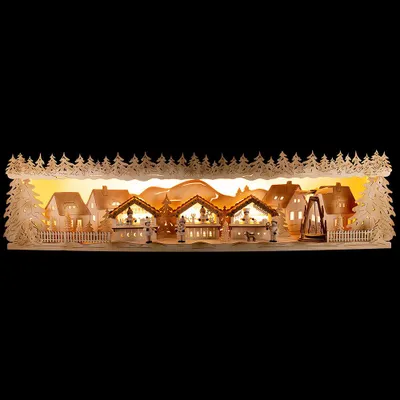 Produktbild von Schwibbogenerhöhung Weihnachtsmarkt (75x20x15cm) von Tietze Erzgebirgsdesign