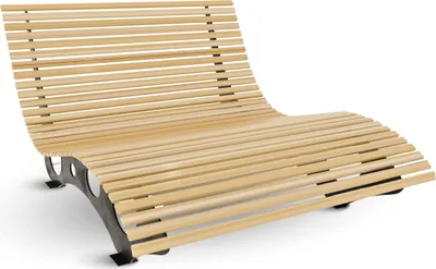 Produktbild von holz4home® Waldliege aus Holz I Wellenholzliege Holzliege Große Sonnenliege Waldsofa I Festehend für 2-3 Personen Gartenliege Parkliege