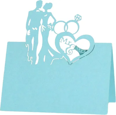 Image de 50 cartons de table de mariage, découpe laser Monsieur & Madame Groom mariée cartes de numéro de table pour le mariage, cartons de table vierges