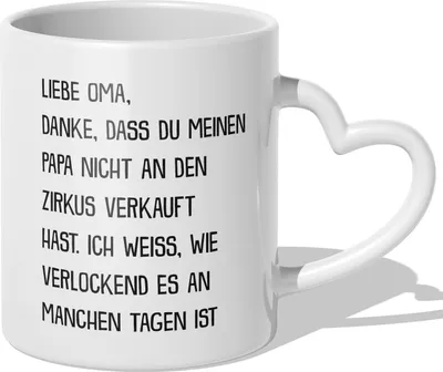 Produktbild von 22Feels Oma Geschenk Geburtstag Grossmutter Tasse Rentnerin Kaffeetasse Frauen Weihnachten Haferl Beste Grosseltern (Herzhenkel Weiss)