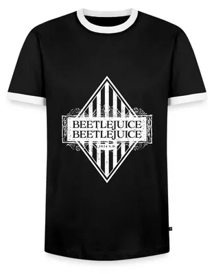 Produktbild von Spreadshirt Beetlejuice 2 Logo Männer Kontrast T-Shirt, L, Schwarz/Weiß