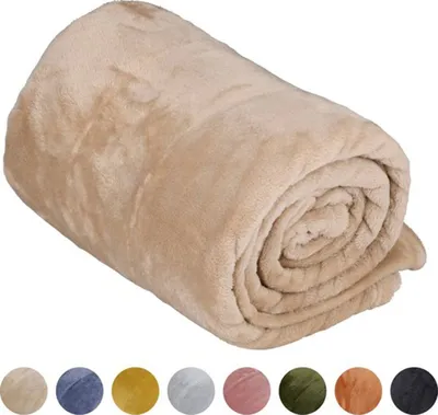 Zdjęcie produktu dla Arti Casa koc polarowy 150 x 200 CM, przytulny koc na sofę 1-osobowy, można prać w pralce Beżowy polar/poliester