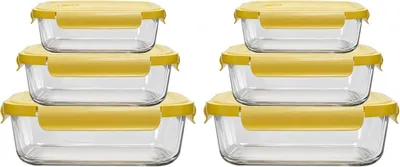 Obrázok produktu pre Dózy na potraviny 6 kusov, obdĺžnikové, vzduchotesné, do kuchyne