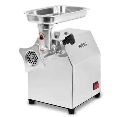 Produktbild von VERTES Fleischwolf Fleischmaschine Faschiermaschine Elektrisch, Edelstahl, 250W, 75 kg/h, Größe 8, Professionell f. Gastro, 2 Einfüllschalen