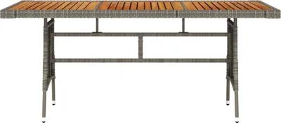 Immagine prodotto di vidaXL Tavolo da giardino grigio 160x70x72 cm in poly rattan e legno massiccio di acacia