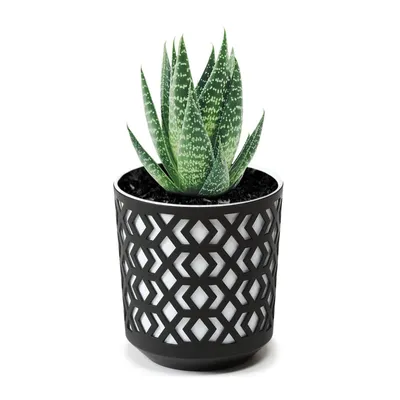 Image de Pot Etnic blanc et noir 25xh27 cm