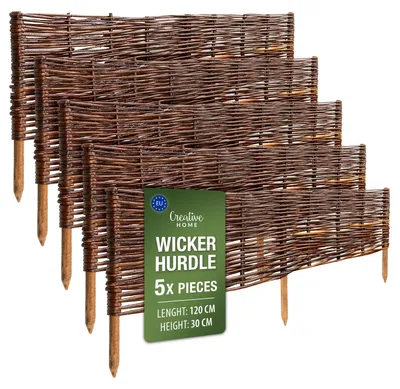 Productafbeelding van Creative Home rieten bedrand rieten schutting set van 5, 120 x 30 cm