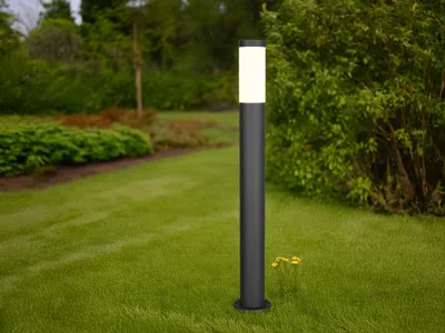 Produktbild von LED Pollerleuchte aus Edelstahl in Schwarz Wegbeleuchtung Gartenlampe, Höhe 80cm
