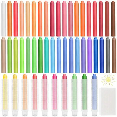 Immagine prodotto di 48 pastelli per bambini, con 10 portapastelli