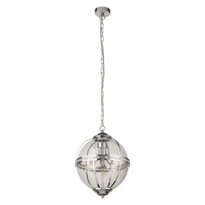 Produktbild von Zeitgenössischer Kronleuchter Corona Stahl Chrom Glas 3 Lichter E14