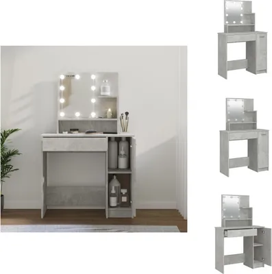 Obrázok produktu pre vidaXL Toaletný stolík s LED betónom sivý 86,5x35x136 cm - Toaletné stolíky