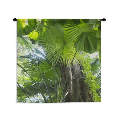 Produktbild von MuchoWow® Wandteppich Wandbehang Tropischer Regenwald 90x90 cm Tapisserie Dekoration Wandtuch - Wandaufhänger
