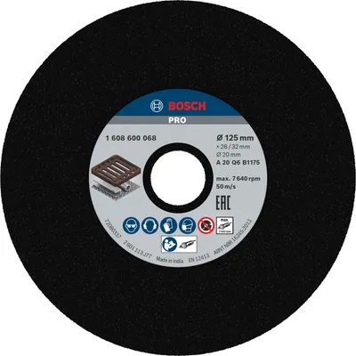 Produktbild von PRO Metal Schleifscheibe, 125 x 26 x 20 mm, K20