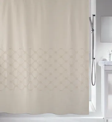 Immagine prodotto di Tenda da doccia Spirella antimuffa "Trento" antibatterica, lavabile, impermeabile in poliestere/cotone 180x200cm a righe