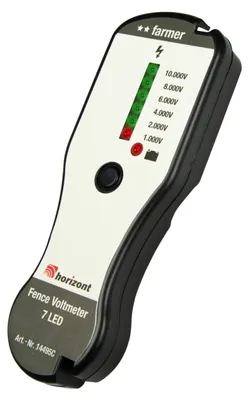 Produktbild von Zaunprüfer für Weidezaun – Elektrozaun Tester mit LED-Spannungsanzeige – 9 V Batterie inklusive
