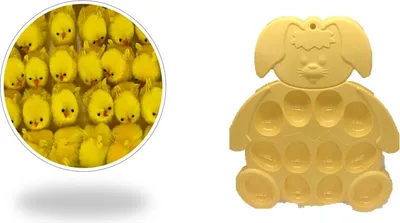 Produktbild von Eierschale dekoKunststoffschale zur Deko der Ostereier + 10 kleine Plüschküken