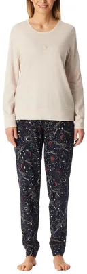 Productafbeelding van Schiesser dames pyjama, lange model, maat 40, beige-melange, per stuk