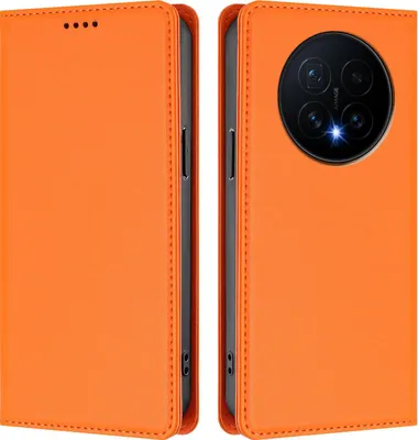 Immagine prodotto di Custodia in pelle per Honor Magic8, custodia flip magnetica in Finto cuoio con supporto Arancione