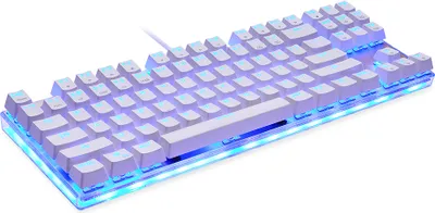 Zdjęcie produktu dla Klawiatura mechaniczna MOTOSPEED K87S, 87 klawiszy | USB Plug and Play | 9 efektów świetlnych LED | Konfigurowalne podświetlenie RGB | Ergonomiczna konstrukcja, przełączniki biało-niebieskie