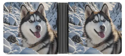 Obrázek produktu pro Tenká peněženka pro muže s motivem huskyů