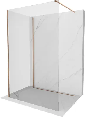Image de Mexen Kioto Paroi de douche Walk-in 130 x 100 cm, transparent, cuivre brossé - 800-130-212-65-00-100