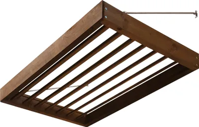 Produktbild von Modernes Vordach als Sonnenschutz aus Holz für Haustür 120 cm Lumilam