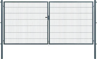 Produktbild von Arvotec Gartentor BxH 400x140 cm mit Schließzylinder und Zaunanschluss Anthrazit Gitterzauntor Stabmattentor Doppeltor Doppelstabmattentor Gartentür
