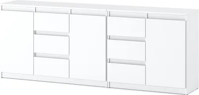 Zdjęcie produktu dla Komoda Biała Nowoczesna 6 Szuflad Agnes 200Cm Do Sypialni Młodzieżowa