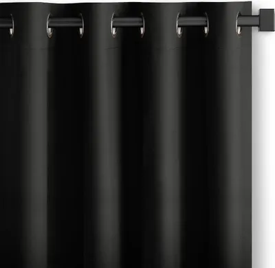 Produktbild von Gardine Ösen Vorhang Ösenvorhang Verdunkelnd Einfarbig 140x250 cm Schwarz Carli