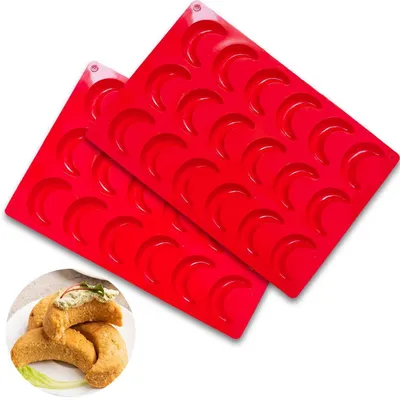 Obrázok produktu pre Silikónová forma na pečenie vanilkových sušienok, 2 kusy, červená, 28x19x1,4 cm
