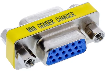 Produktbild von InLine Mini-Gender-Changer, 15pol HD (VGA), Buchse / Buchse, VGA (D-sub) HD female, Silber
