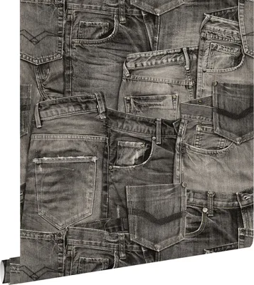 Produktbild von ESTAhome Tapete Jeansstoff Schwarz 53 cm x 10.05 m