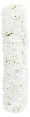Produktbild von Künstliche Blumenwand - Paneel - 1 m - Seide - Rosen, Hortensien, Dahlien - Hochzeits-Hintergrund, Innenbereich Wohndeko - Weiß
