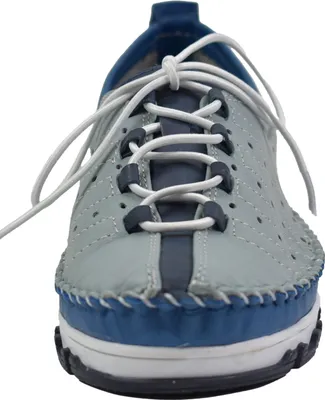 Produktbild von Gemini Damen Sneaker Leder sportliche Laufsohle Schnürschuhe 382357-01, Größe:41 EU, Farbe:Blau