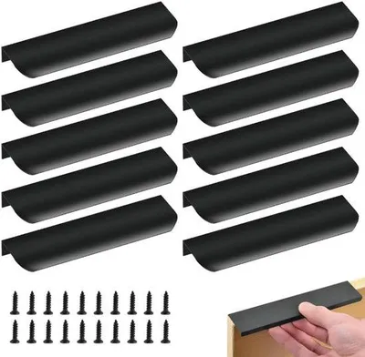 Immagine prodotto di Set di cerniere Ibenzoa® color nero opaco, 10 pezzi, diametro 80 mm, lega di acciaio – per armadi, porte e cassetti