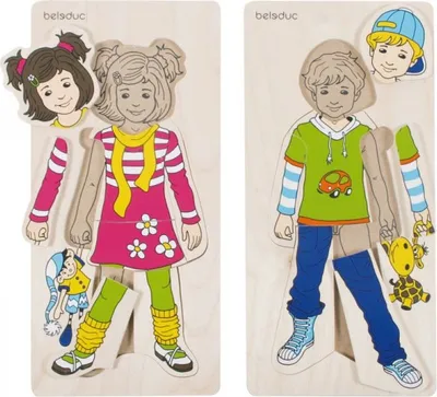 Zdjęcie produktu dla Drewniane puzzle Ubierz dzieci