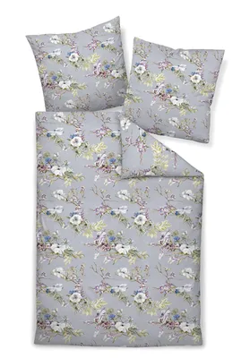 Produktbild von Janine Design Mako-Satin Bettwäsche-Garnitur MILANO 45044 Farbe opalgrau-08 Größe 135X200+80x80cm