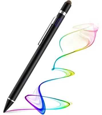 Produktbild von Aktiver Stift für alle Touchscreens, 1,5 mm feine Spitze, wiederaufladbarer Stift, kompatibel mit iPad, iPhone, Huawei, Samsung und anderen Touchscreen-Geräten
